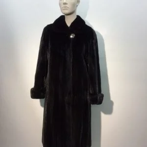 Samuel Fourrures - Manteau de vison femelle black glama - 7088 -