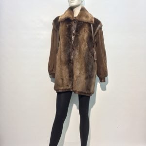 Samuel Fourrures - manteau de loutre et de cuir - 6895 - Fourrure