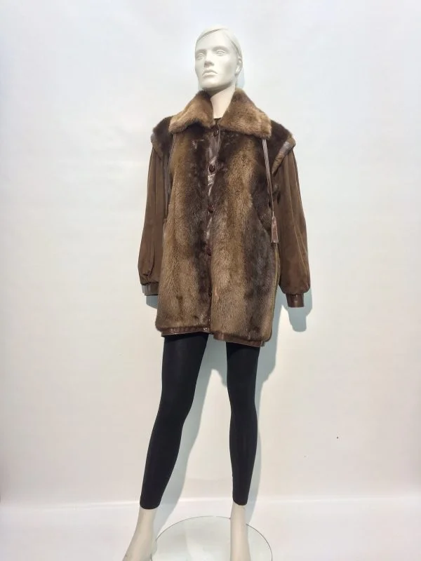 Samuel Fourrures - Otter and leather coat - 6895 - Fur