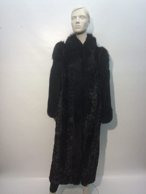 Samuel Fourrures - Black mink head coat with black fox - 7165 - Dress