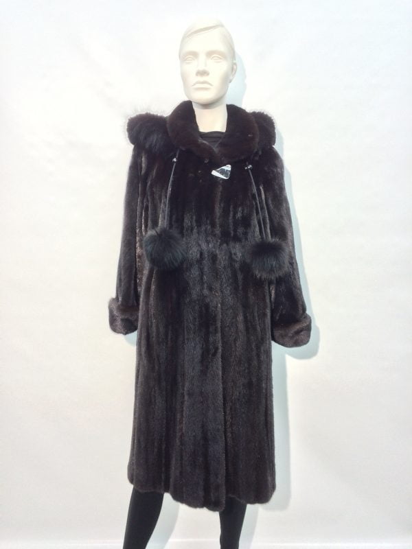 Samuel Fourrures - Female ranch mink coat and detachable hood - 7353 -