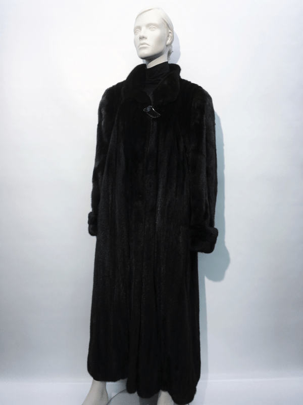 Samuel Fourrures - Natural Dark Ranch Female Mink Coat - 7644 - Dress