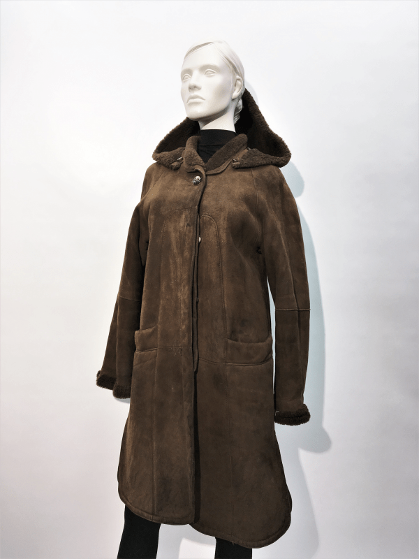 Samuel Fourrures - Brown shearling coat with detachable hood - 7697 - Overcoat