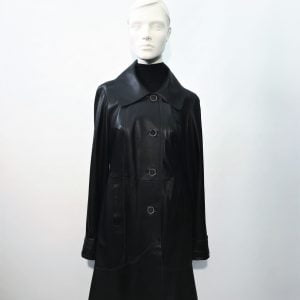 Samuel Fourrures - Manteau de cuir noir ( Neuf ) - 7820 - Veste de cuir