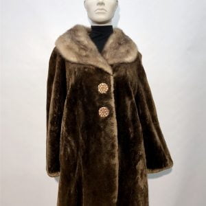 Samuel Fourrures - Manteau de castor rasé avec un col de vison en lutétia - 7871 - Manteau