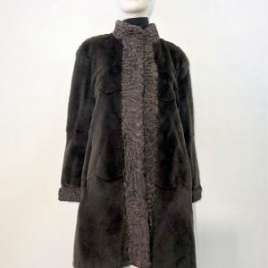 Samuel Fourrures - Manteau de viselle brun avec swakara - 8052 - Fourrure