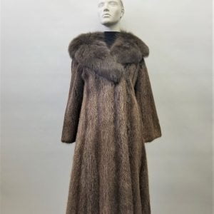Samuel Fourrures - Manteau de nutria avec un col de renard - 8124 - Vêtements