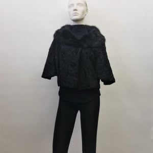 Samuel Fourrures - Jacket de swakara noir et col de zibeline teint noir - 8218 -