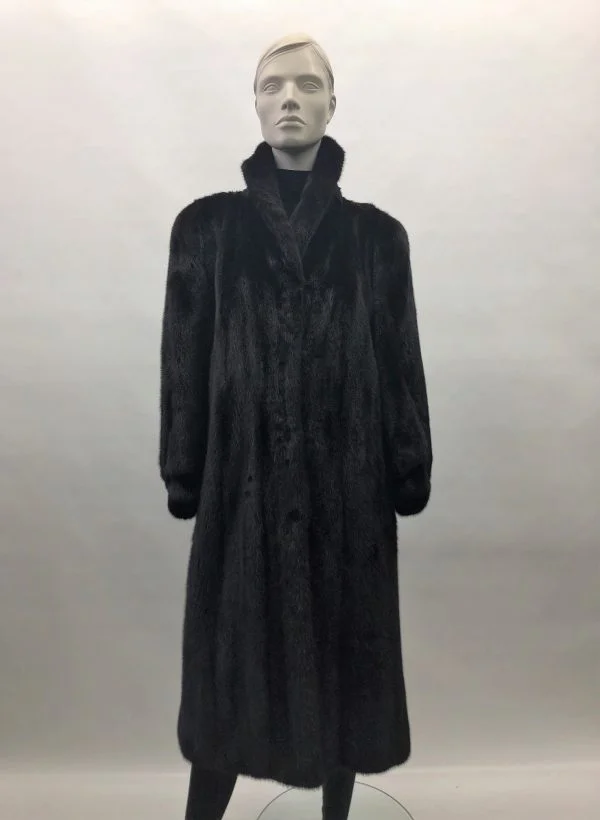Samuel Fourrures - Male dark ranch mink coat -8262 - Dress