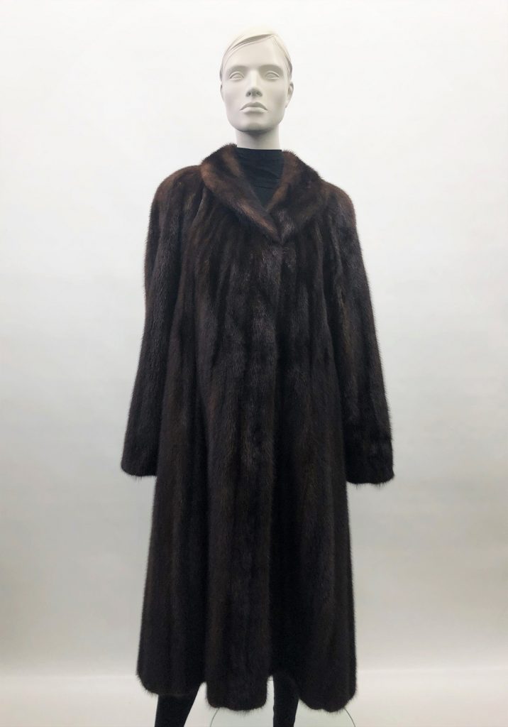 Samuel Fourrures - Manteau 7/8 vison femelle naturel demi sang - 8266 - Conception de costumes