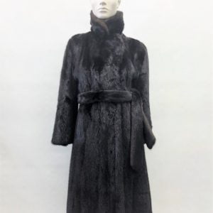 Samuel Fourrures - Manteau de vison mâle brun avec ceinture - 8268 - Pardessus