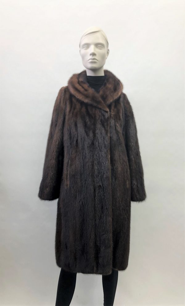 Samuel Fourrures - Mink coat mahogany - 8271 -