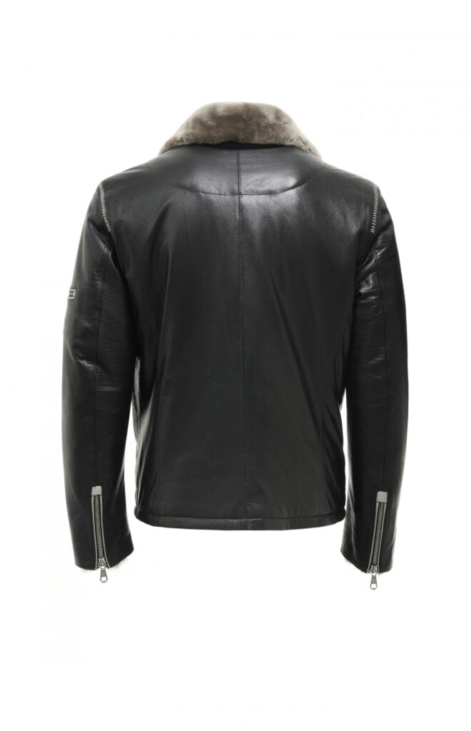 blouson cuir pascal labelle noir dos
