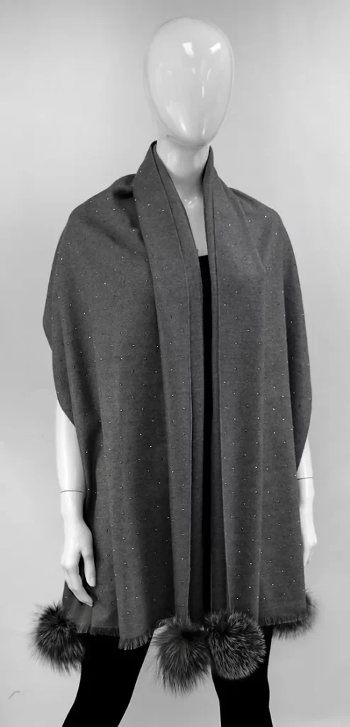 oashmina gris avec brillant