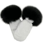 mitaines en nylon avec fourrure de renard pour femme mitchie's