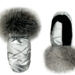 mitaines en nylon avec fourrure de renard pour femme mitchie's