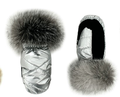 mitaines en nylon avec fourrure de renard pour femme mitchie's