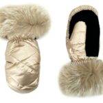 mitaines en nylon avec fourrure de renard pour femme mitchie's
