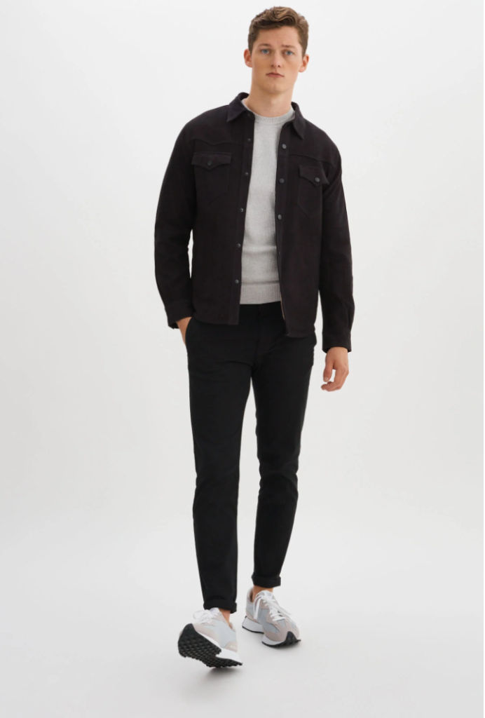 gem regency style goatskin suede overshirt