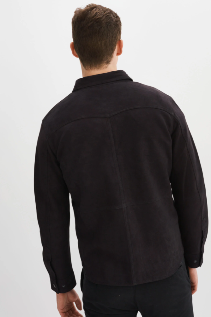 gem regency style goatskin suede overshirt