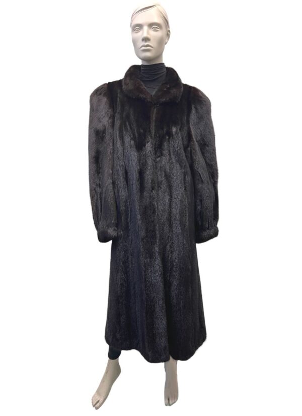 black natural mink coat 8428