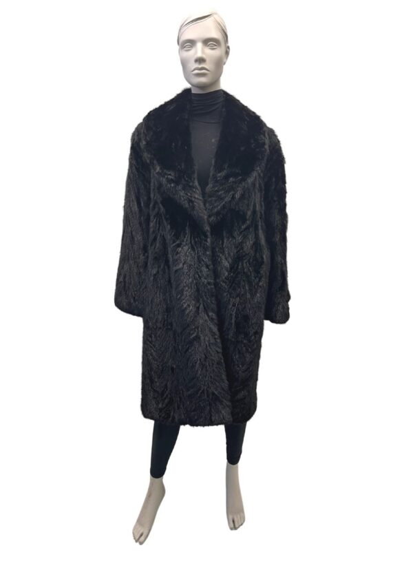 manteau de pattes de vison noir 8446