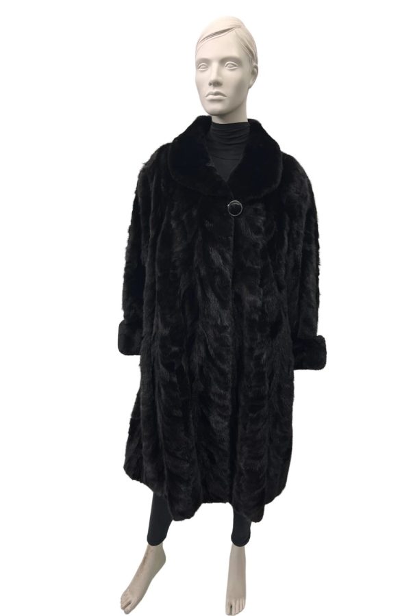 manteau de vison acajou avec capuchon 8527
