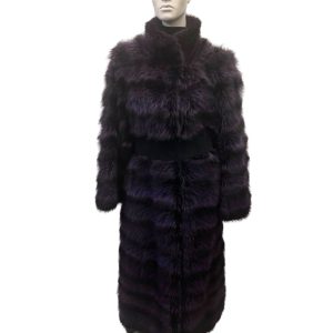 mauve horizontal wildcat coat and belt 8533