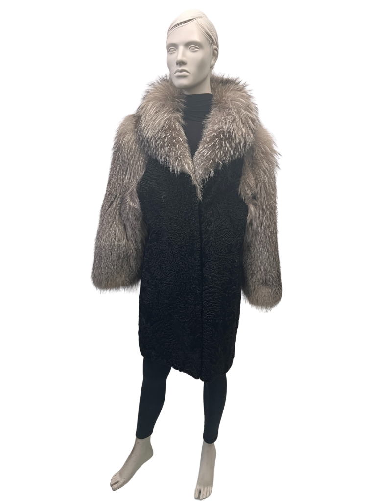 manteau de swakara garni de renard 8540