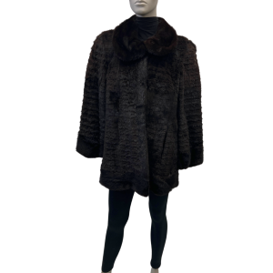dark mink coat texture and long coat 8559