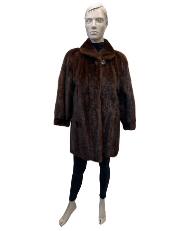 manteau de vison brun 8569