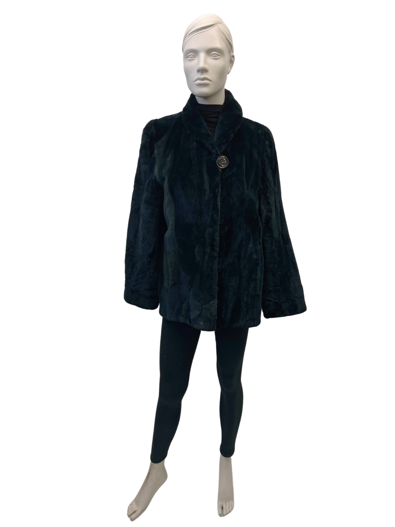 jacket de castor rasé vert foncé 8583