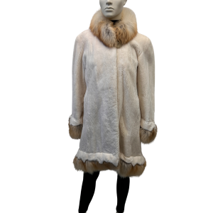 manteau de castor rasé et col de lynx 8603