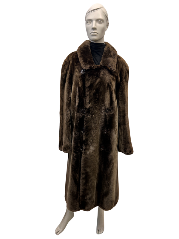 men's brown shaved beaver coat 8606