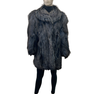 manteau de renard argenté teint marine 8628