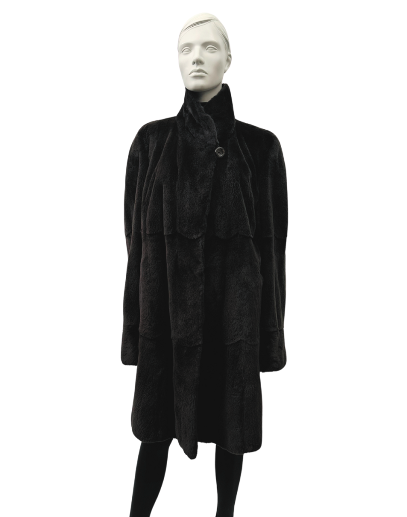 manteau viselle rasé et brun 8659