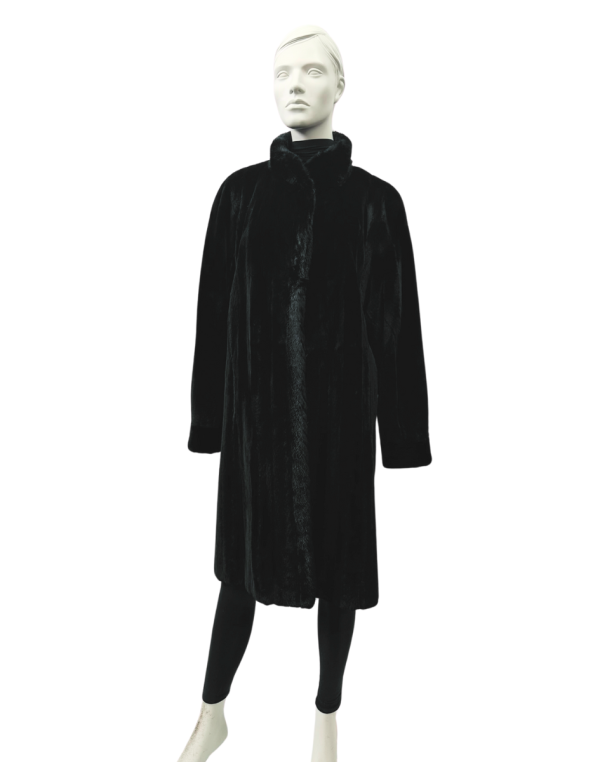 manteau de vison rasé teint noir 8668