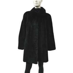 manteau de chat sauvage rasé teint noir 8675