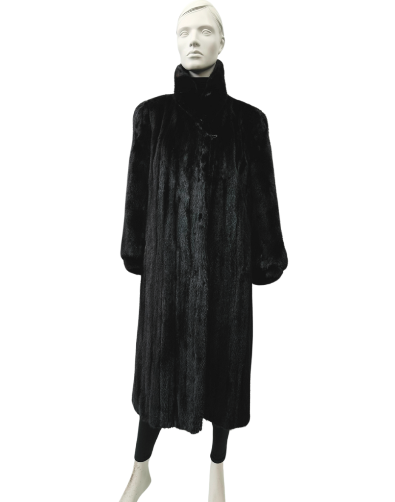 manteau de vison femelle noir 8680
