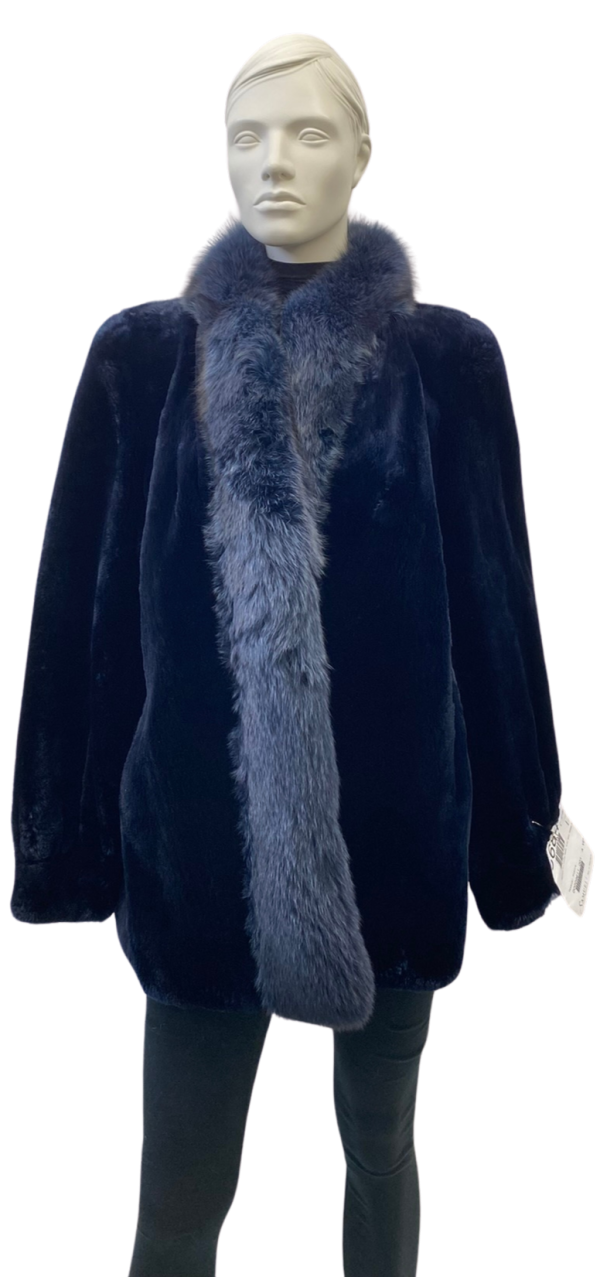 manteau de loutre rasée teint navy toxedo 8684