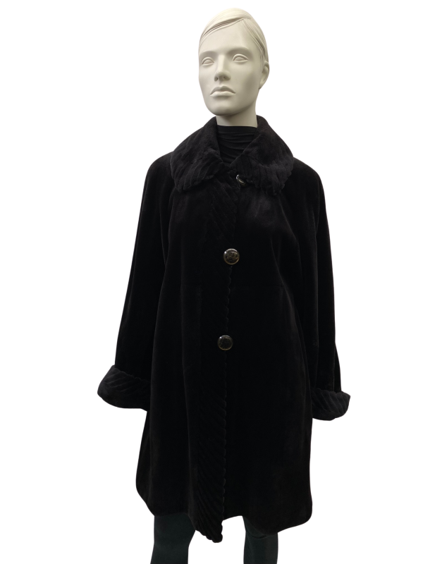 manteau réversible de vison rasé brun prune 8735