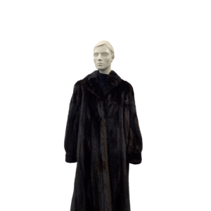 Manteau de vison acajou avec motif au bas - 8809