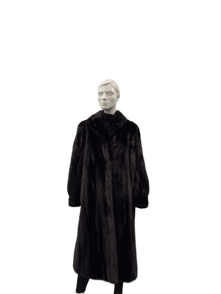 Manteau de vison acajou avec motif au bas - 8809