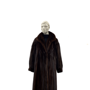 Manteau de vison femelle naturel acajou - 8810