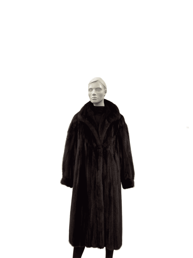Manteau de vison femelle naturel acajou - 8810