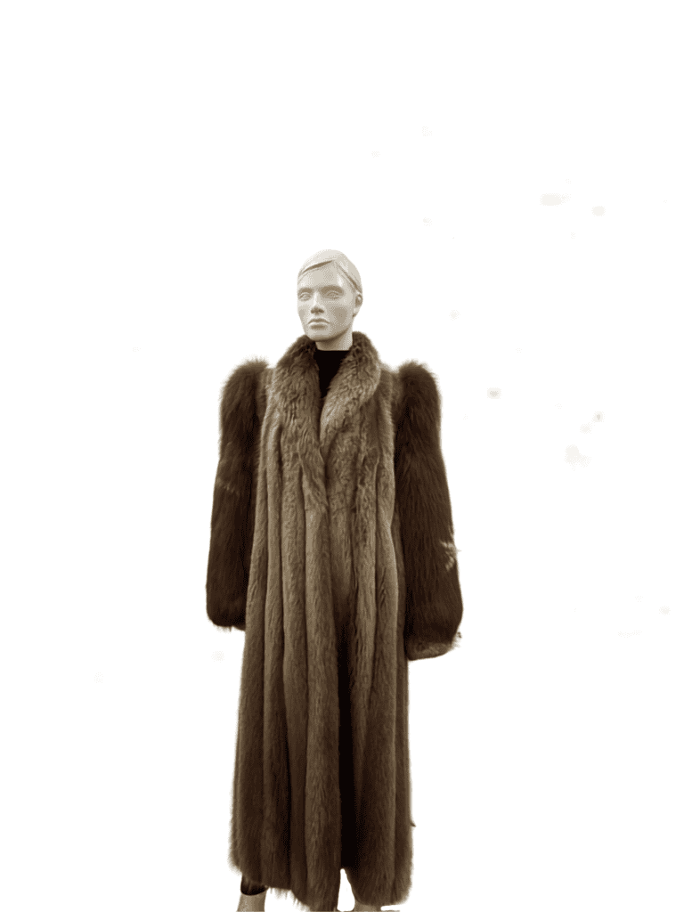Manteau de castor blond naturel et renard rust -8820