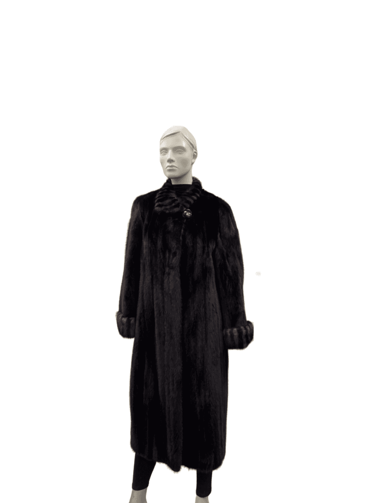Manteau de vison mâle brun foncé - 8833