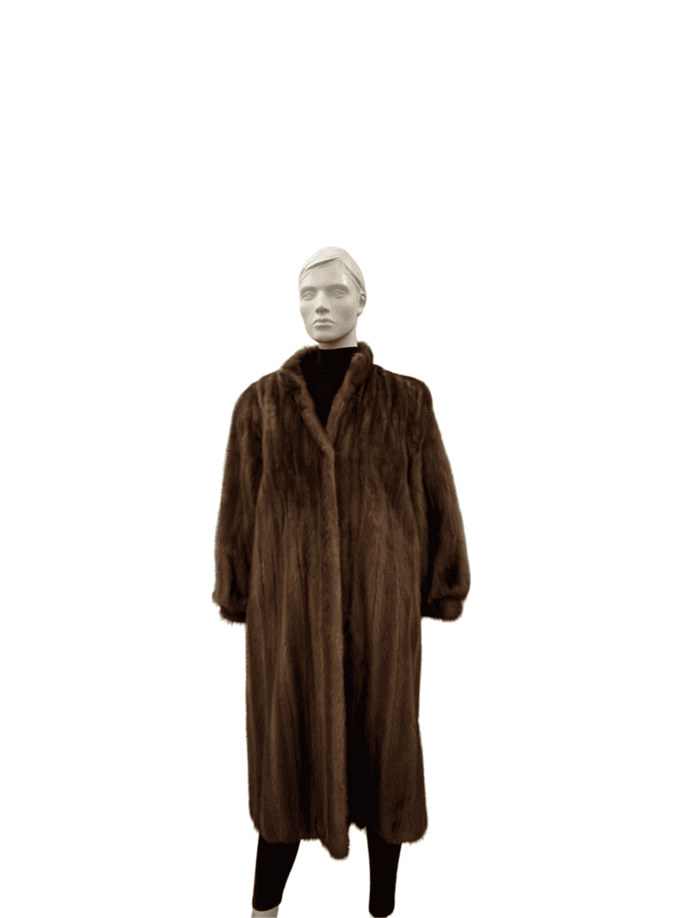 Manteau de vison demi-buff et capuchon - 8841
