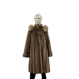 Manteau de vison lutetia  et capuchon - 8855