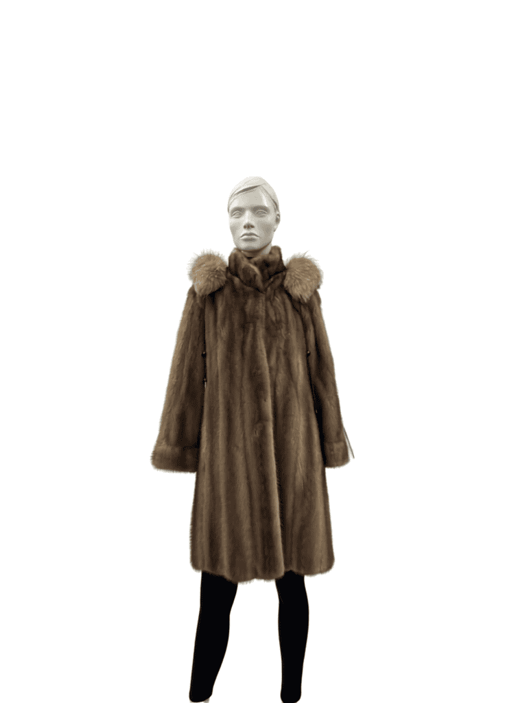 Manteau de vison lutetia  et capuchon - 8855